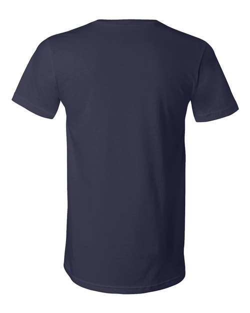 BELLA + CANVAS Jersey V-Neck Tee 3005 Navy Custom Embroidered Business Logo