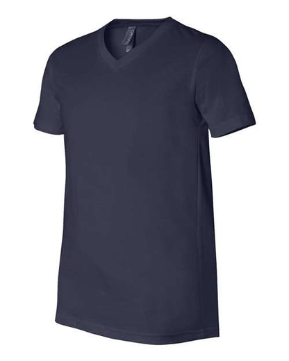 BELLA + CANVAS Jersey V-Neck Tee 3005 Navy Custom Embroidered Business Logo