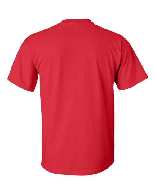 Gildan Women’s 1X1 Baby Rib Raglan Three-Quarter Sleeve Tee 2000 Red Custom Embroidered Business Logo