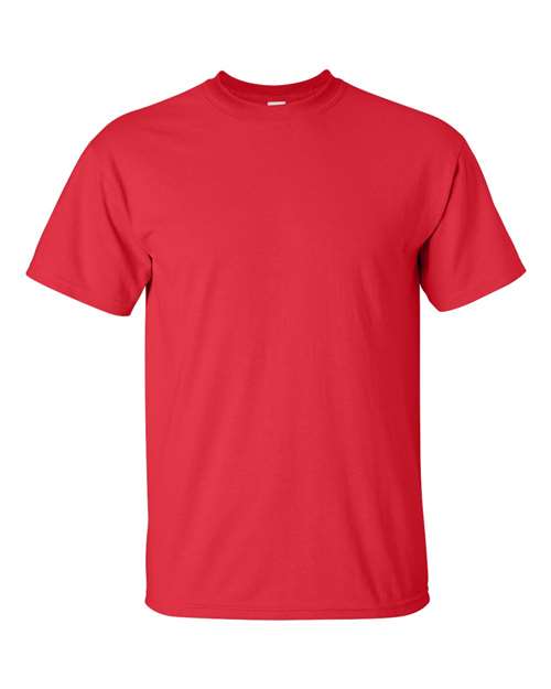 Gildan Women’s 1X1 Baby Rib Raglan Three-Quarter Sleeve Tee 2000 Red Custom Embroidered Business Logo