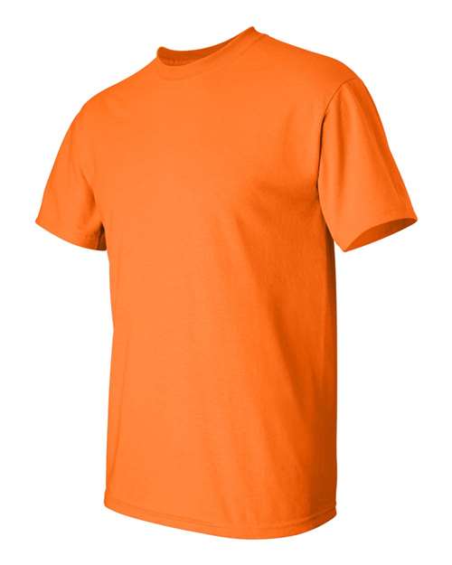 Gildan Women’s 1X1 Baby Rib Raglan Three-Quarter Sleeve Tee 2000 Safety Orange Custom Embroidered Business Logo
