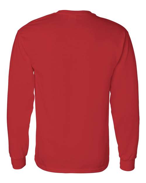 Gildan Heavy Cotton™ Long Sleeve T-Shirt 5400 Red Custom Embroidered Business Logo