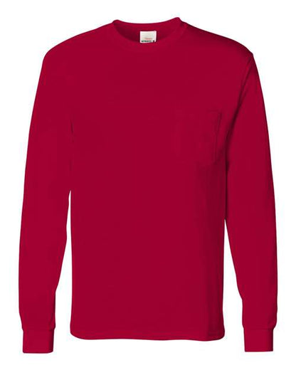Hanes Authentic Long Sleeve Pocket T-Shirt 5596