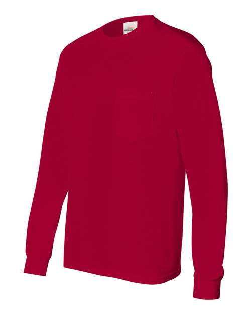 Hanes Authentic Long Sleeve Pocket T-Shirt 5596