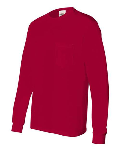 Hanes Authentic Long Sleeve Pocket T-Shirt 5596