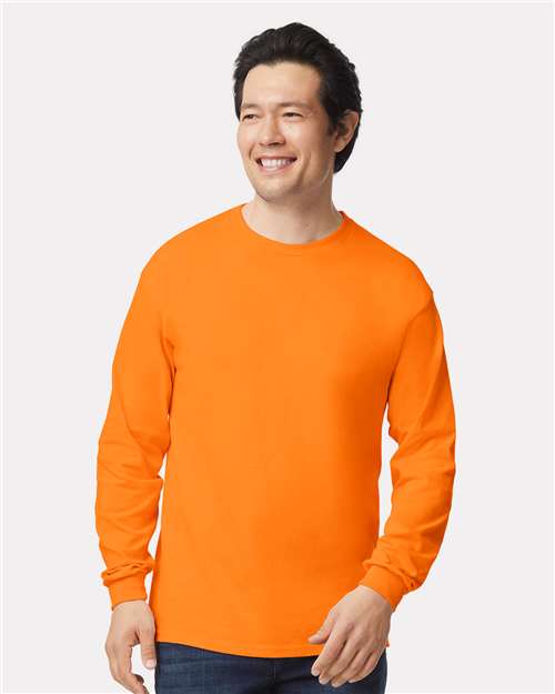Gildan Ultra Cotton® Long Sleeve T-Shirt 2400 Safety Orange