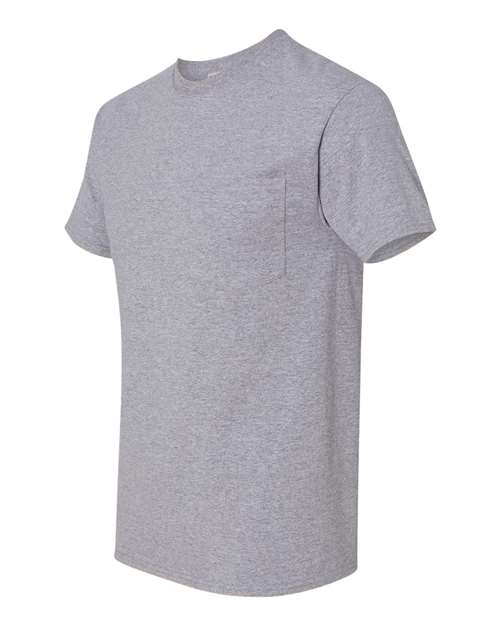 JERZEES Dri-Power® 50/50 Pocket T-Shirt 29MPR Maroon Custom Embroidered Business Logo