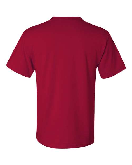 JERZEES Dri-Power® 50/50 Pocket T-Shirt 29MPR True Red Custom Embroidered Business Logo