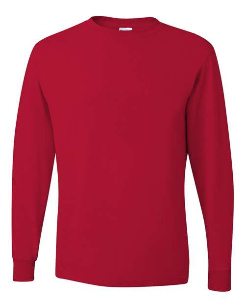 JERZEES Dri-Power® Long Sleeve 50/50 T-Shirt 29LSR True Red Custom Embroidered Business Logo