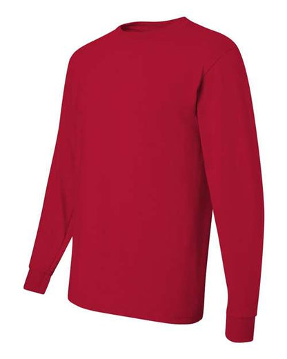 JERZEES Dri-Power® Long Sleeve 50/50 T-Shirt 29LSR True Red Custom Embroidered Business Logo