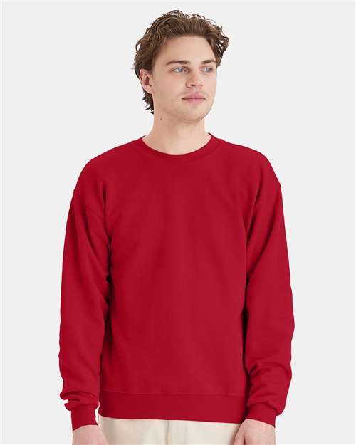 Custom Embroidered  Hanes Ecosmart® Crewneck Sweatshirt P160 Deep Red