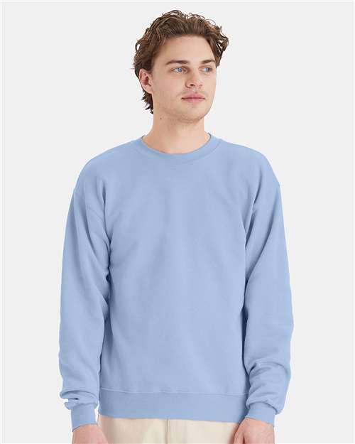 Custom Embroidered  Hanes Ecosmart® Crewneck Sweatshirt P160 Light Blue