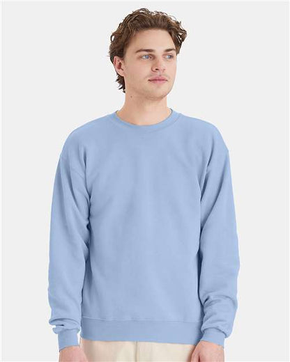 Custom Embroidered  Hanes Ecosmart® Crewneck Sweatshirt P160 Light Blue