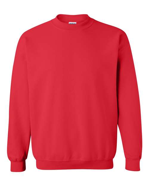 Gildan Heavy Blend™ Crewneck Sweatshirt 18000 Red Custom Embroidered Business Logo