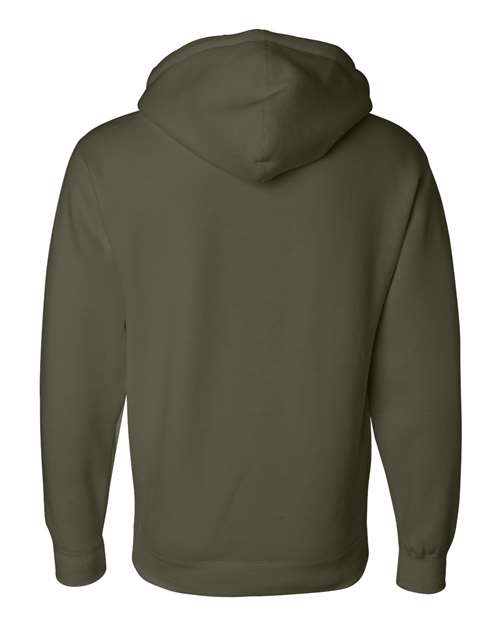Independent Trading Co. Heavyweight Hooded Sweatshirt IND4000 Army Custom Embroidered Business Logo