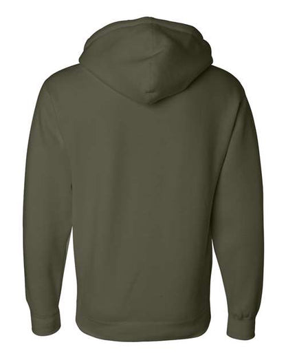 Independent Trading Co. Heavyweight Hooded Sweatshirt IND4000 Army Custom Embroidered Business Logo
