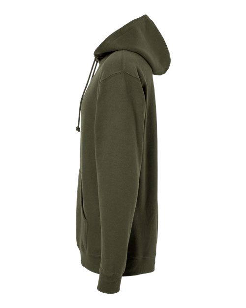 Independent Trading Co. Heavyweight Hooded Sweatshirt IND4000 Army Custom Embroidered Business Logo