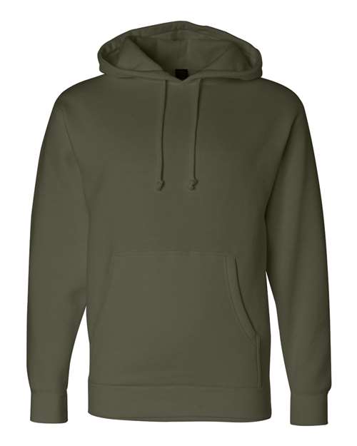 Independent Trading Co. Heavyweight Hooded Sweatshirt IND4000 Army Custom Embroidered Business Logo