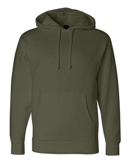 Independent Trading Co. Heavyweight Hooded Sweatshirt IND4000 Army Custom Embroidered Business Logo
