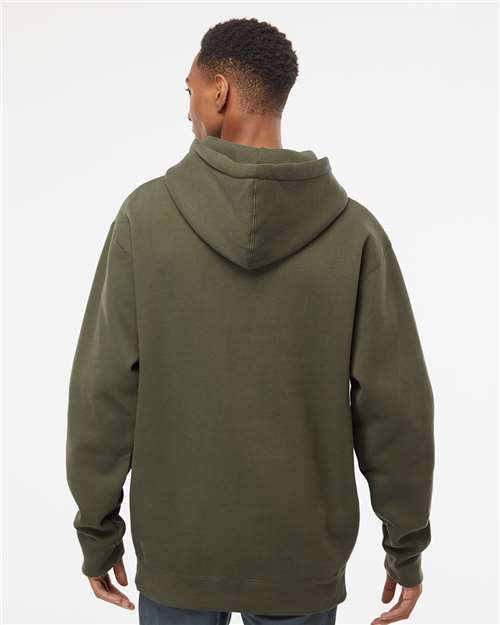 Independent Trading Co. Heavyweight Hooded Sweatshirt IND4000 Army Custom Embroidered Business Logo