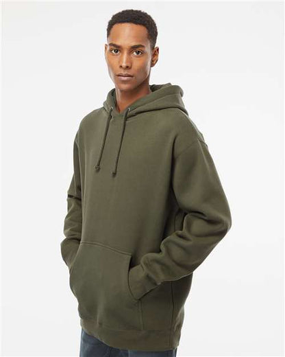 Independent Trading Co. Heavyweight Hooded Sweatshirt IND4000 Army Custom Embroidered Business Logo