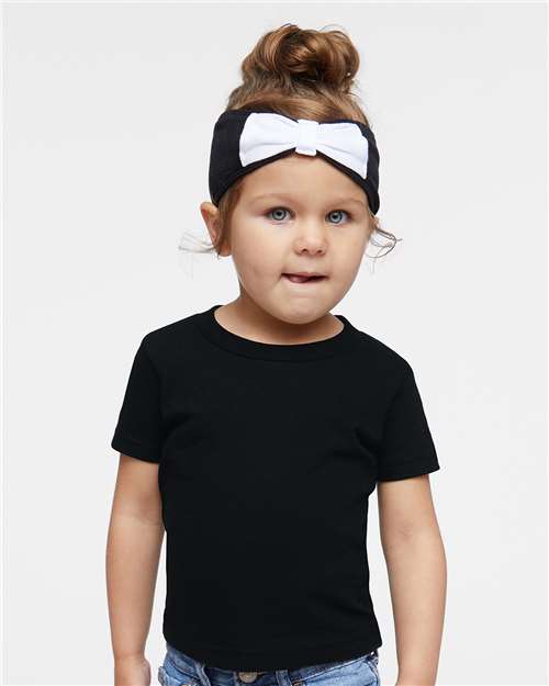 Custom Embroidered  Rabbit Skins Infant Cotton Jersey Tee 3401 Black