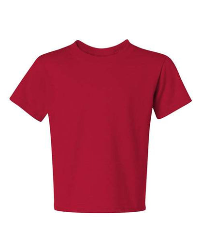 JERZEES Dri-Power® Youth 50/50 T-Shirt 29BR True Red Custom Embroidered Business Logo