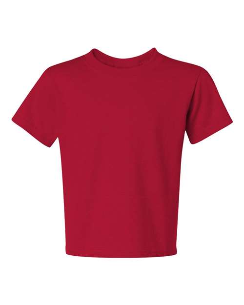 JERZEES Dri-Power® Youth 50/50 T-Shirt 29BR True Red Custom Embroidered Business Logo