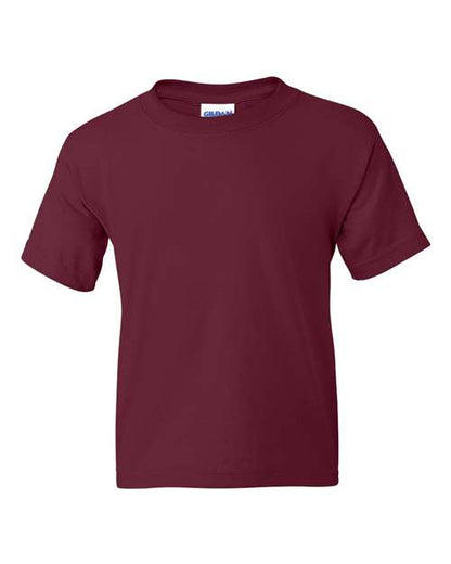 Gildan DryBlend® Youth T-Shirt 8000B Maroon Custom Embroidered Business Logo