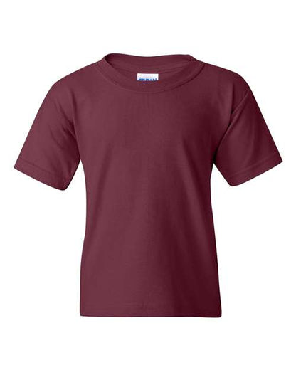 Gildan Heavy Cotton™ Youth T-Shirt 5000B Maroon Custom Embroidered Business Logo
