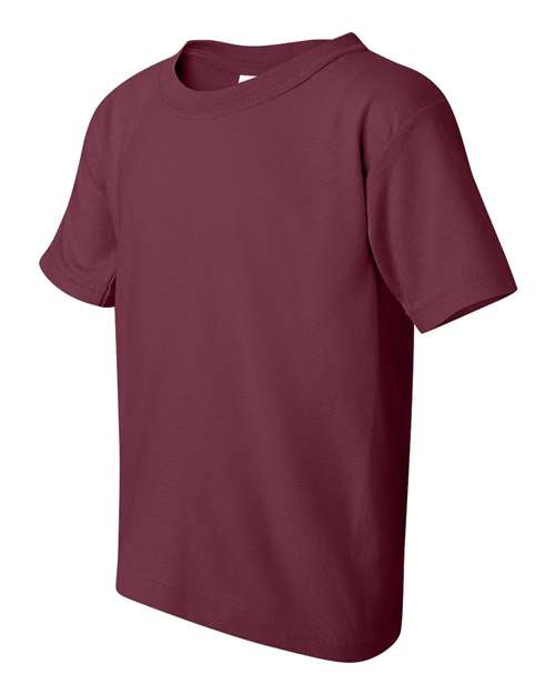 Gildan Heavy Cotton™ Youth T-Shirt 5000B Maroon Custom Embroidered Business Logo
