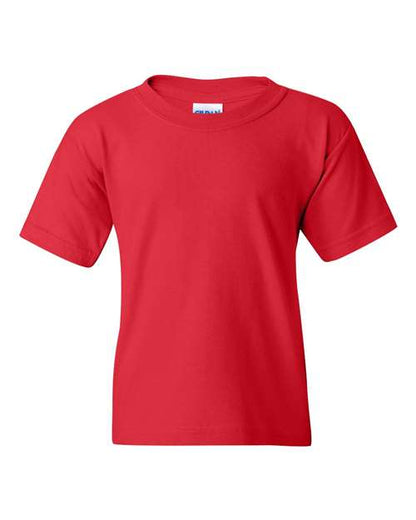 Gildan Heavy Cotton™ Youth T-Shirt 5000B Red Custom Embroidered Business Logo