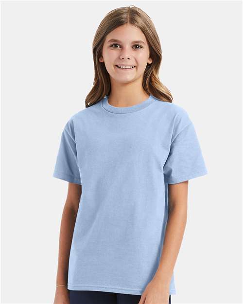 Custom Embroidered  Hanes Authentic Youth T-Shirt 5450 Light Blue