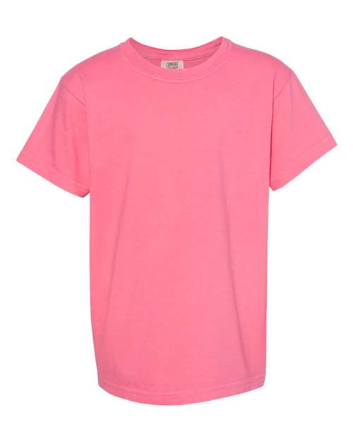 Comfort Colors Garment-Dyed Youth Heavyweight T-Shirt 9018 Crimson Custom Embroidered Business Logo