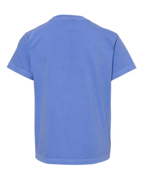 Comfort Colors Garment-Dyed Youth Heavyweight T-Shirt 9018 Denim Custom Embroidered Business Logo