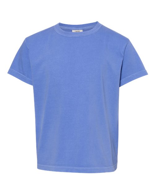 Comfort Colors Garment-Dyed Youth Heavyweight T-Shirt 9018 Denim Custom Embroidered Business Logo