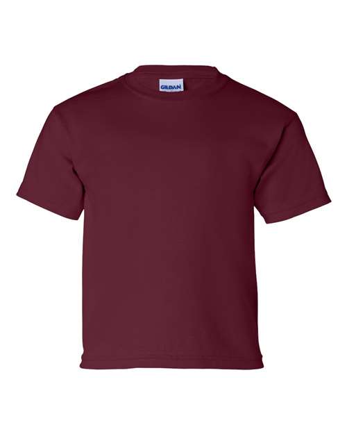 Gildan Ultra Cotton® Youth T-Shirt 2000B Maroon Custom Embroidered Business Logo