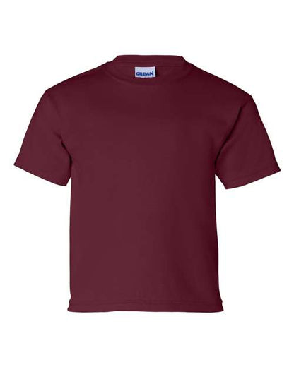 Gildan Ultra Cotton® Youth T-Shirt 2000B Maroon Custom Embroidered Business Logo