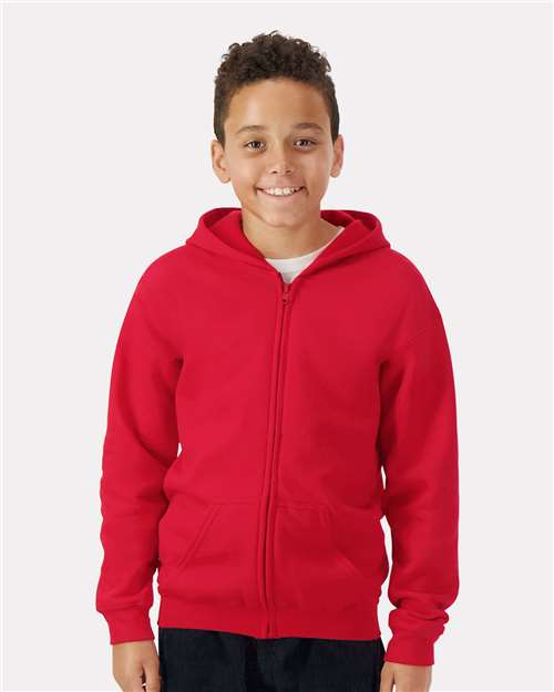 Gildan Heavy Blend™ Youth Full-Zip Hooded Sweatshirt 18600B Custom Embroidered Business Logo