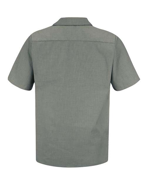 Custom EmbroideredRed Kap Men's Premium Short Sleeve Work Shirt 1515 HK-Hunter Green/ Khaki