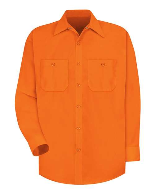 Red Kap Enhanced Visibility Long Sleeve Work Shirt SS14 Custom Embroidered Business Logo