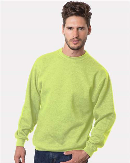 Custom Embroidered  Bayside USA-Made Crewneck Sweatshirt 1102 Lime Green