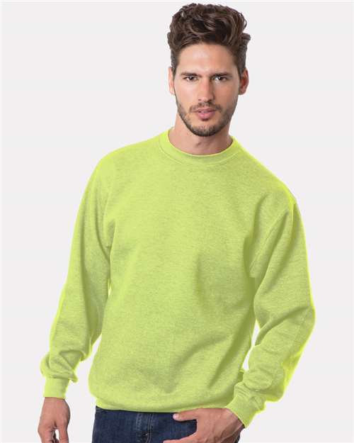 Custom Embroidered  Bayside USA-Made Crewneck Sweatshirt 1102 Lime Green