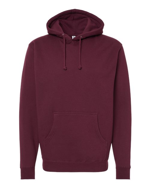 Independent Trading Co. Heavyweight Hooded Sweatshirt IND4000 Maroon Custom Embroidered Business Logo