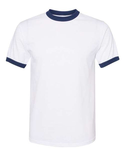 Augusta Sportswear 50/50 Ringer T-Shirt 710 White/ Navy