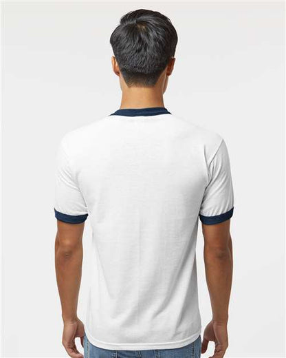 Augusta Sportswear 50/50 Ringer T-Shirt 710 White/ Navy