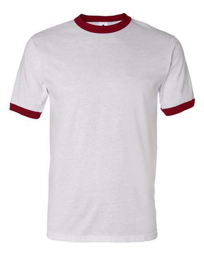 Augusta Sportswear 50/50 Ringer T-Shirt 710 White/ Red