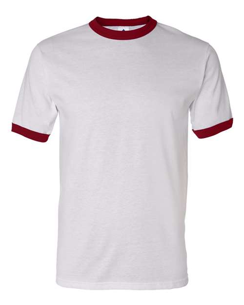 Augusta Sportswear 50/50 Ringer T-Shirt 710 White/ Red