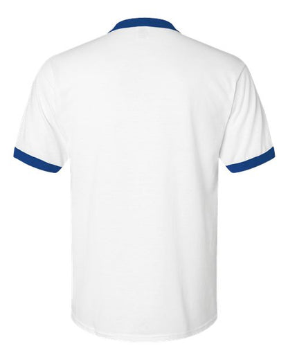 Augusta Sportswear 50/50 Ringer T-Shirt 710 White/ Royal