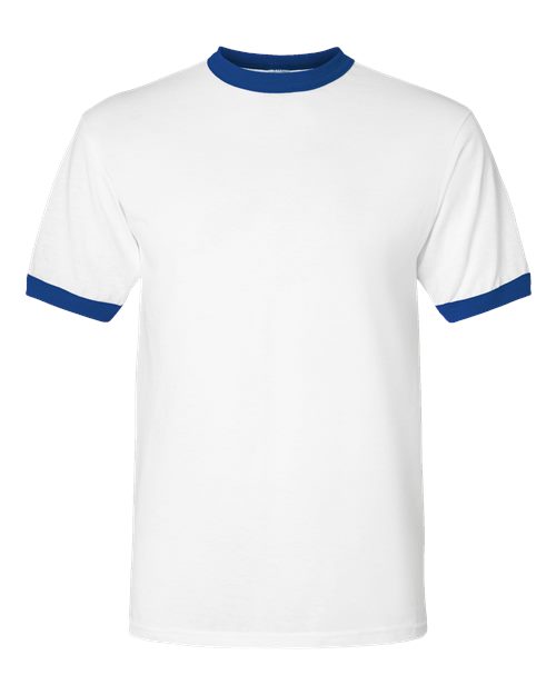 Augusta Sportswear 50/50 Ringer T-Shirt 710 White/ Royal